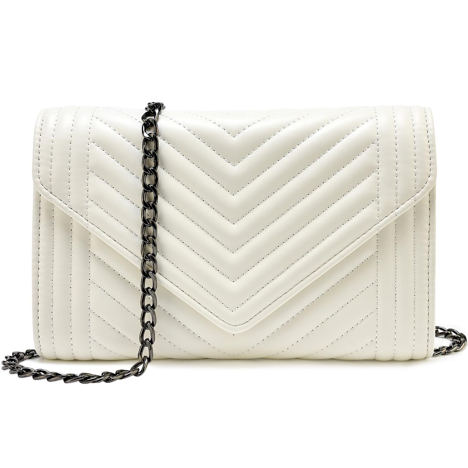 7670 White Small Leather Crossbody Bag Clutch Purse Handbag Crossbody Purse